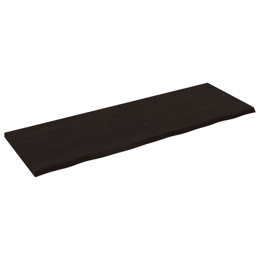 sötétbarna kezelt tömör tölgyfa fali polc 180 x 60 x (2-4) cm (363842)