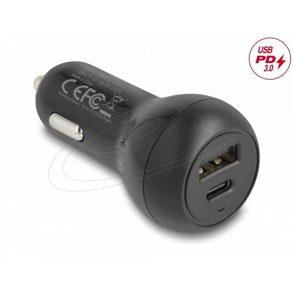 Delock autós töltő USB Type-C PD 3.0 és USB Type-A 32 W (64329)