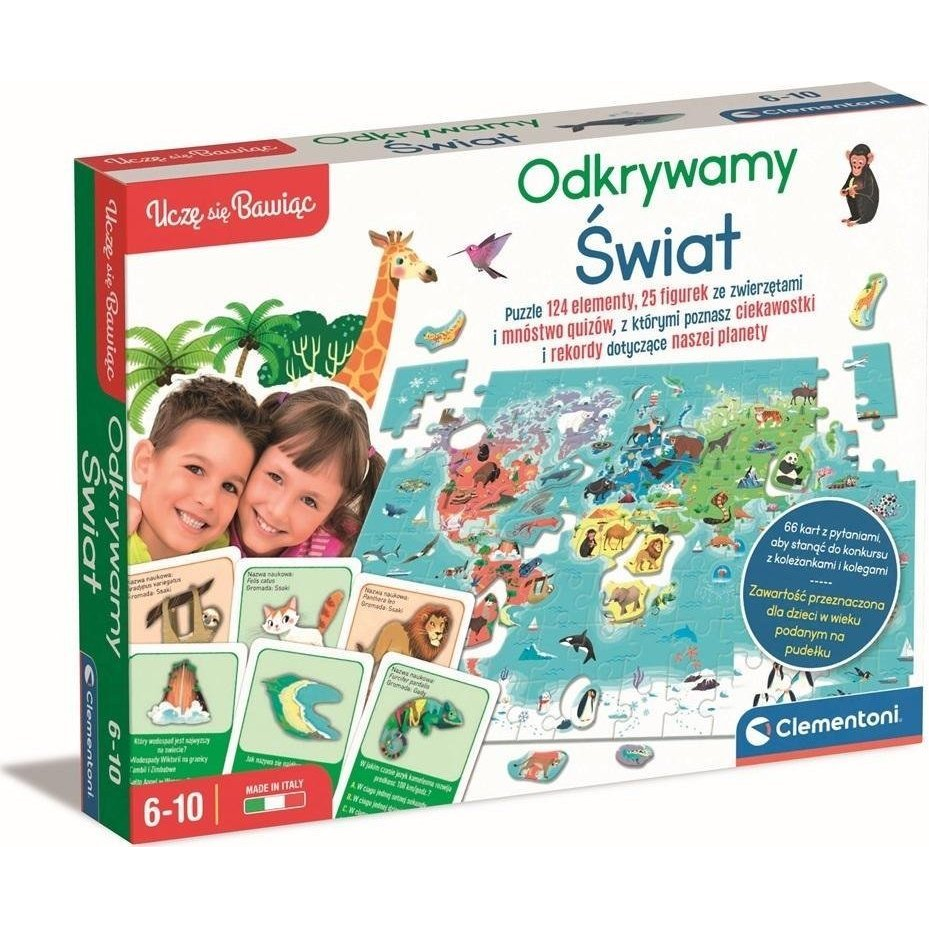 Oktatójáték Kirakós Játékok Kvízek Állatok Fedezd Fel A Világot Tanulj Játékkal Lengyel Nyelv Clementoni 50779- 28358 (50779 CLM)