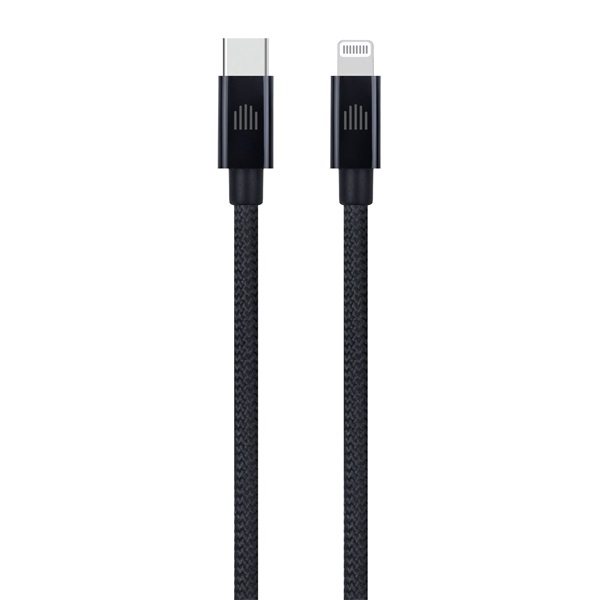Dviced DV120005 1,25m Type-C - Lightning fekete szőtt borítású adat- és töltőkábel (DV120005)