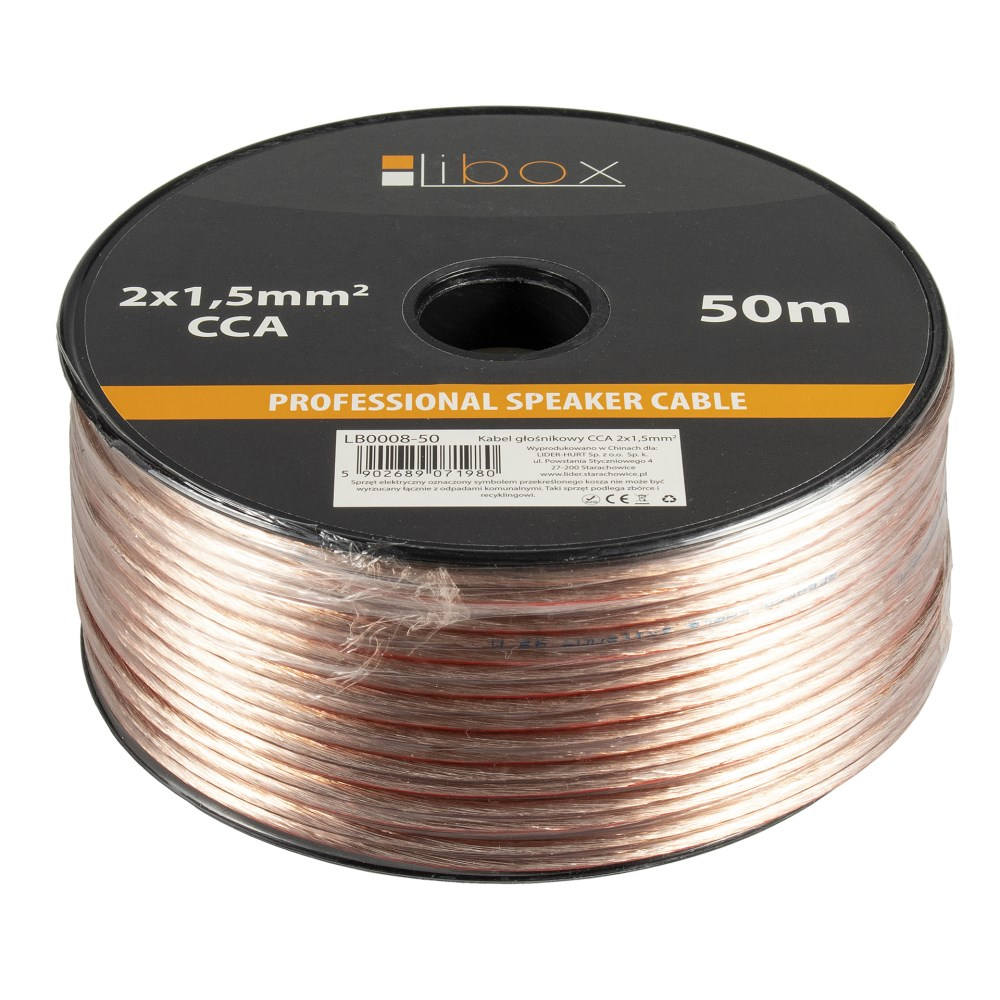Libox LB0008-50 Hangszóró kábel 2x1.5mm (50m)
