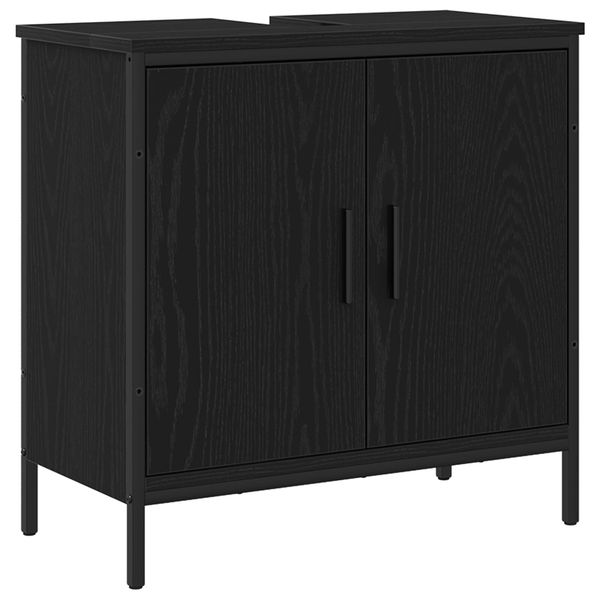 Fürdőszobai Mosdószekrény Fekete Tölgy 60x30x60 cm Műszaki Fa