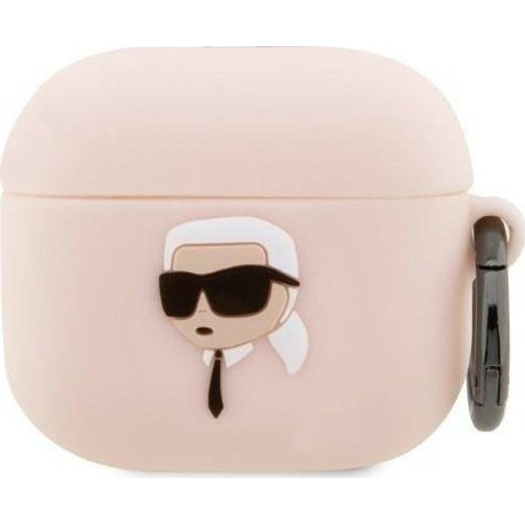 KARL LAGERFELD 3D SILIKONSKI OVITEK KARL HEAD ZA AIRPODS 3 - ROZA