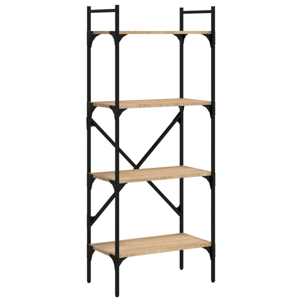 4 szintes sonoma tölgyszínű műfa könyvespolc 56x31,5x138,5 cm (833339)