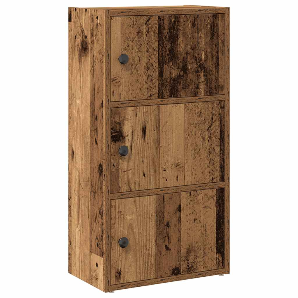 antik fa színű szerelt fa könyvespolc 40x24x77 cm (860371)