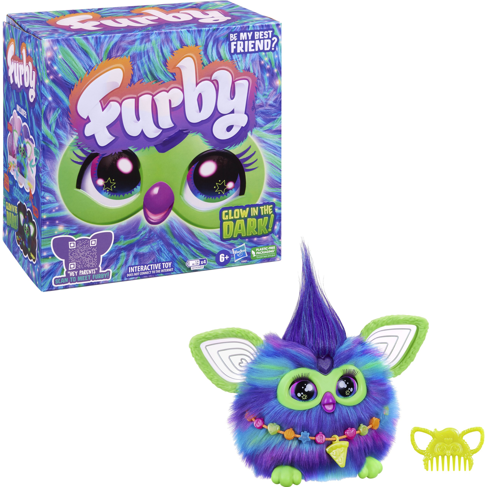 Hasbro F8901100 Furby Galaxy Világító Zenélő Interaktív plüss 5 játékmóddal (66355)