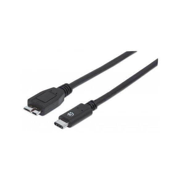 Manhattan 353397 USB-kabel USB 3.2 Gen 2 (3.1 Gen 2) 1 m USB C Micro-USB B Zwart