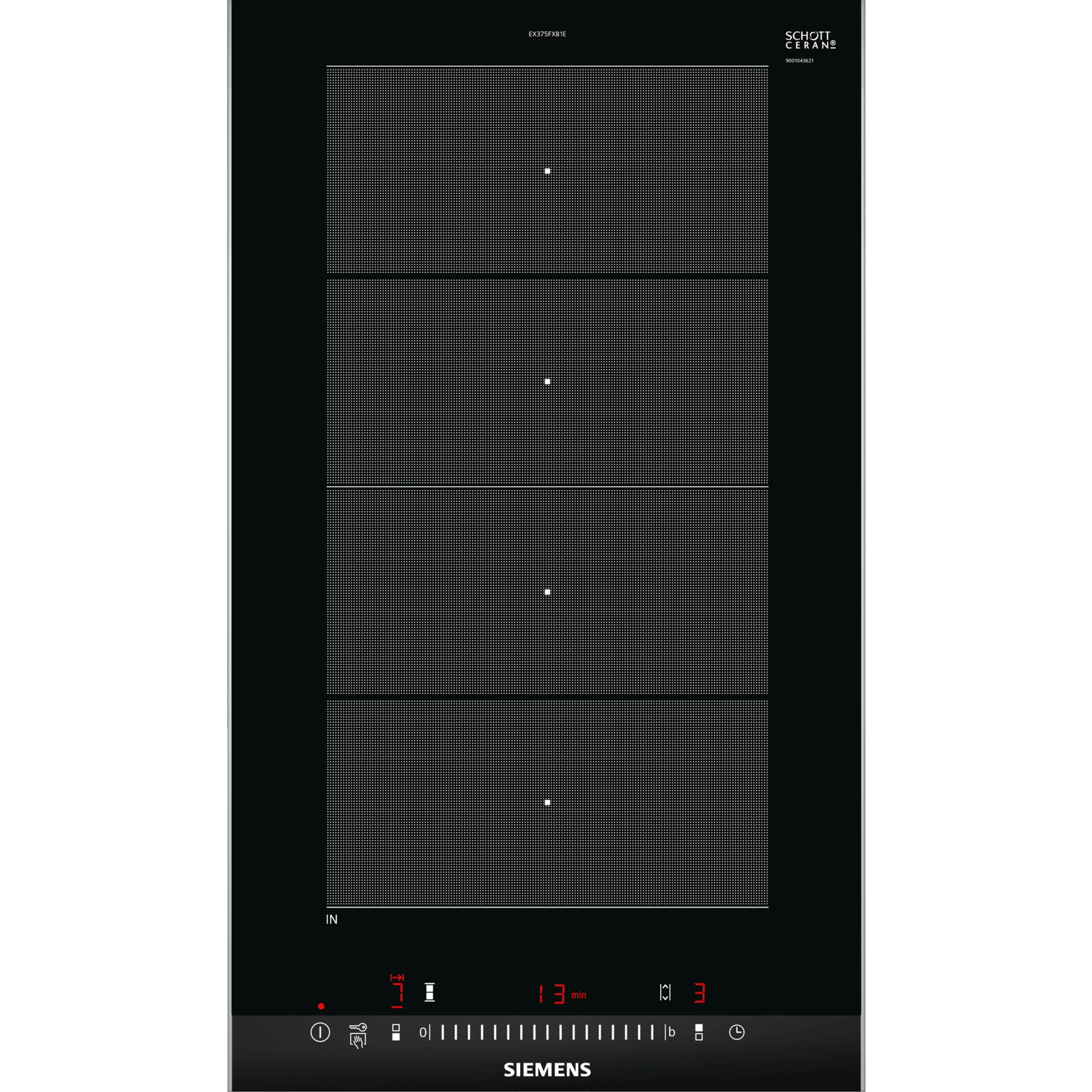 Siemens EX375FXB1E főzőlap Fekete Beépített Zónás indukciós főzőlap 2 zóna (EX375FXB1E)