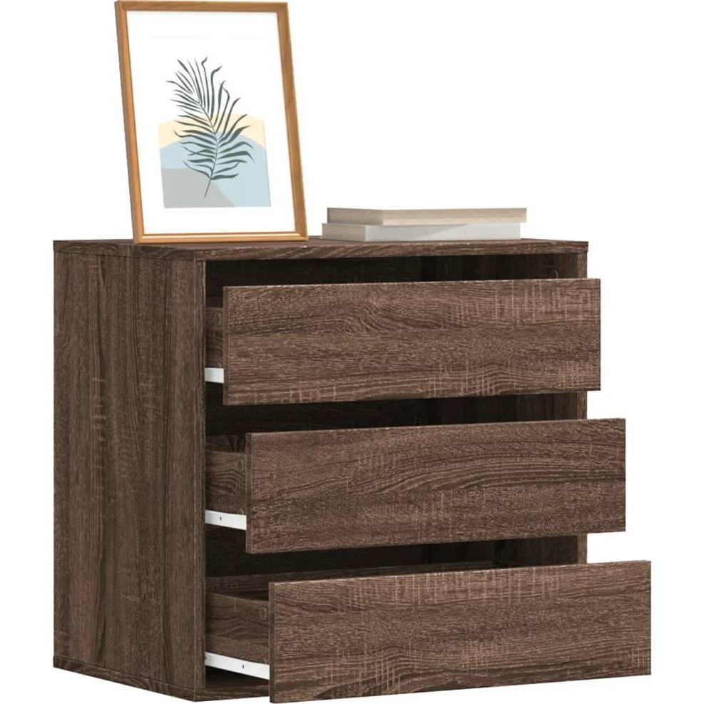 barna tölgy színű szerelt fa fiókos sarokszekrény 60x41x58 cm (852849)