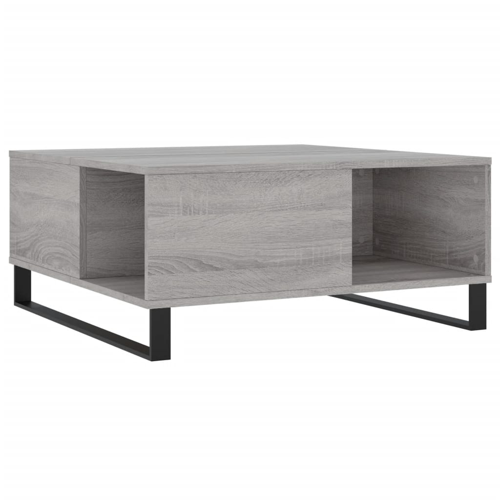 szürke sonoma színű szerelt fa dohányzóasztal 80 x 80 x 36,5 cm (830794)