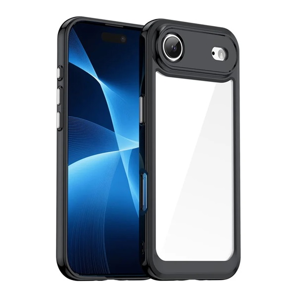 Szilikon telefonvédő (ütésállóság, átlátszó hátlap) FEKETE Apple iPhone Air "Gigapack csomagolás" (GP-173618)