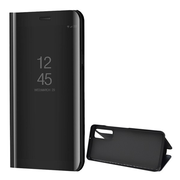 Tok álló (aktív FLIP, oldalra nyíló, asztali tartó funkció, tükrös felület, Mirror View Case) FEKETE [Huawei P Smart (2021)] (5996591019819)