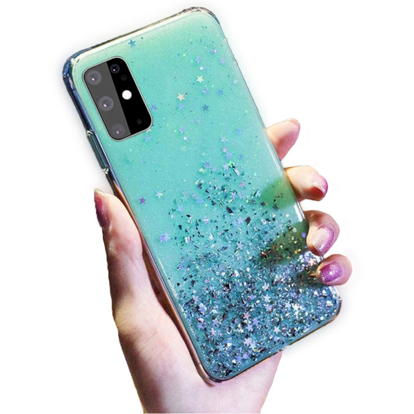 Fusion Glue Glitter Apple iPhone 13 Szilikon Tok - Zöld