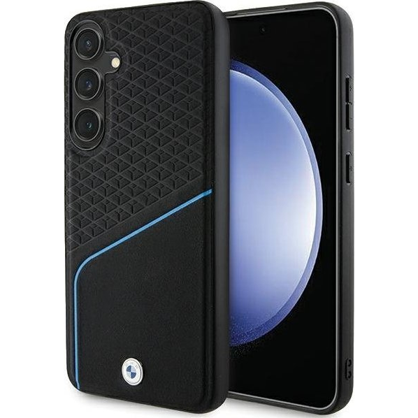 Bmw Signature Leather Magsafe Samsung S926 Galaxy S24 Plus Hátlapvédő Tok Fekete (BMHMS24M23RDCLK)