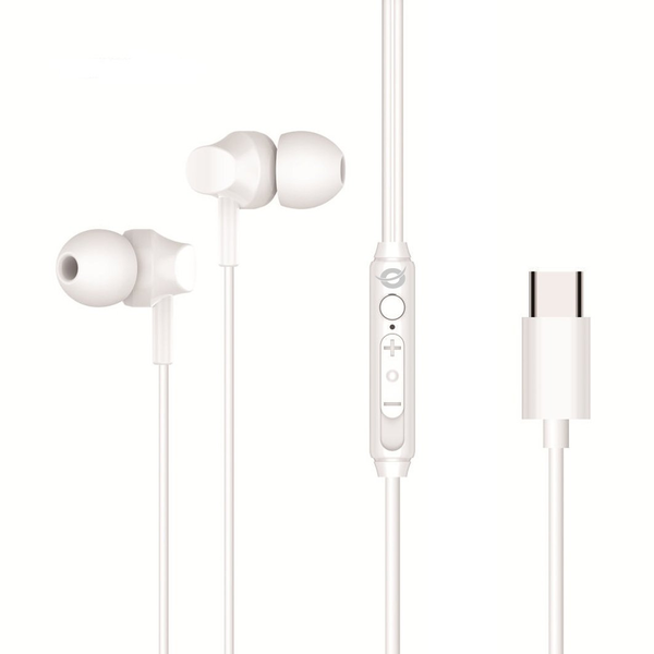 Conceptronic BRENDAN03W auscultador Auscultadores Com fios Intra-auditivo Chamadas/Música USB Type-C Branco