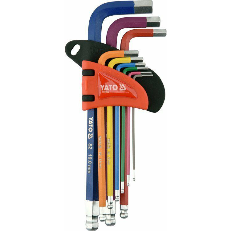 YATO YT-05632 Gömbfejű Imbuszkulcskészlet - 9 db-os, 1,5-10 mm (YT-05632)