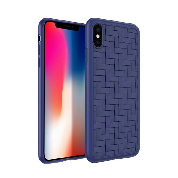 HOCO TRACERY szilikon telefonvédő (fonott minta) KÉK [Apple iPhone XS Max 6.5] (5996457810291)