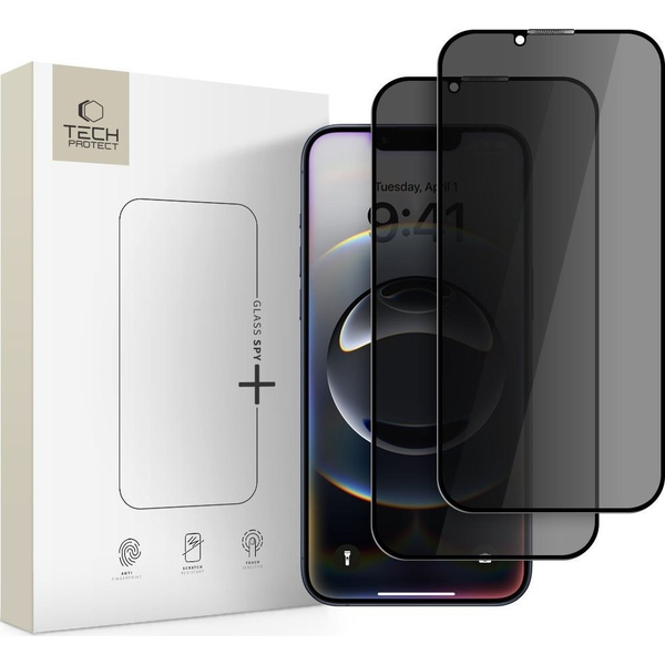 TECH-PROTECT GLASS SPY+ ZA IPHONE 13 13 PRO 14 16E ​​​​2 KOM ZAŠČITA