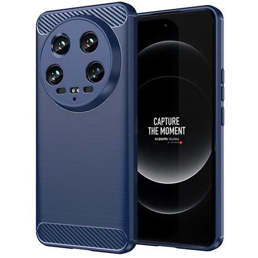 Gigapack Xiaomi 14 Ultra szálcsiszolt, karbon mintás tok sötétkék (GP-156121) (GP-156121)