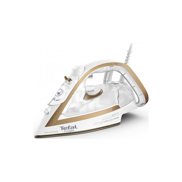 Tefal Puregliss FV8042 Tør & dampstrygejern Durilium AirGlide Autoclean soleplate 3000 W Bronze, Hvid