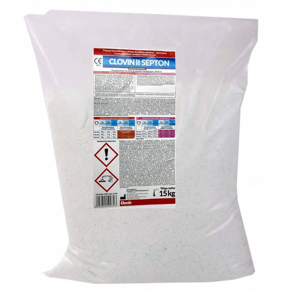 Clovin II Septon - Środek piorąco-dezynfekujący w 65C bez chloru i fosforanów - 15 kg