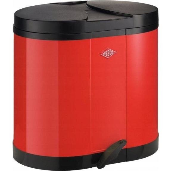 WESCO Ökosammler Beta 2 x 15 literes pedálos fém szemetes - Piros