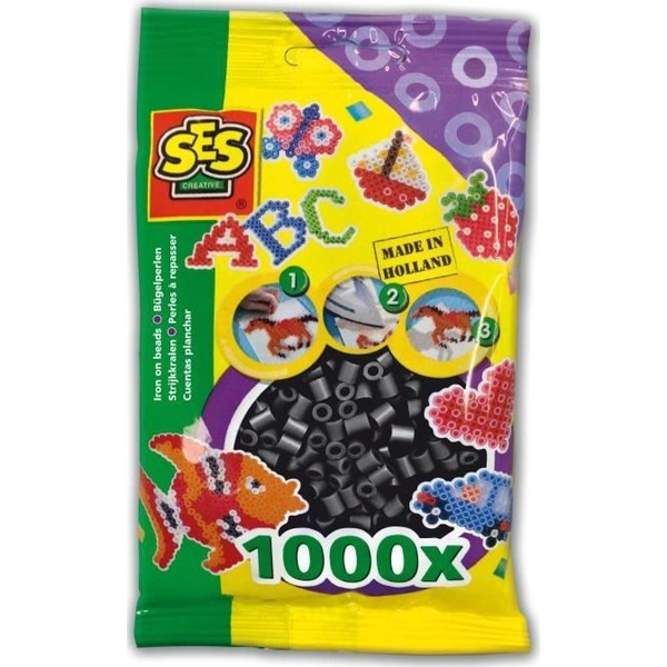 SES Creative Beedz Children's packet of 1000 Black Iron-on Beads Kreatívne korále