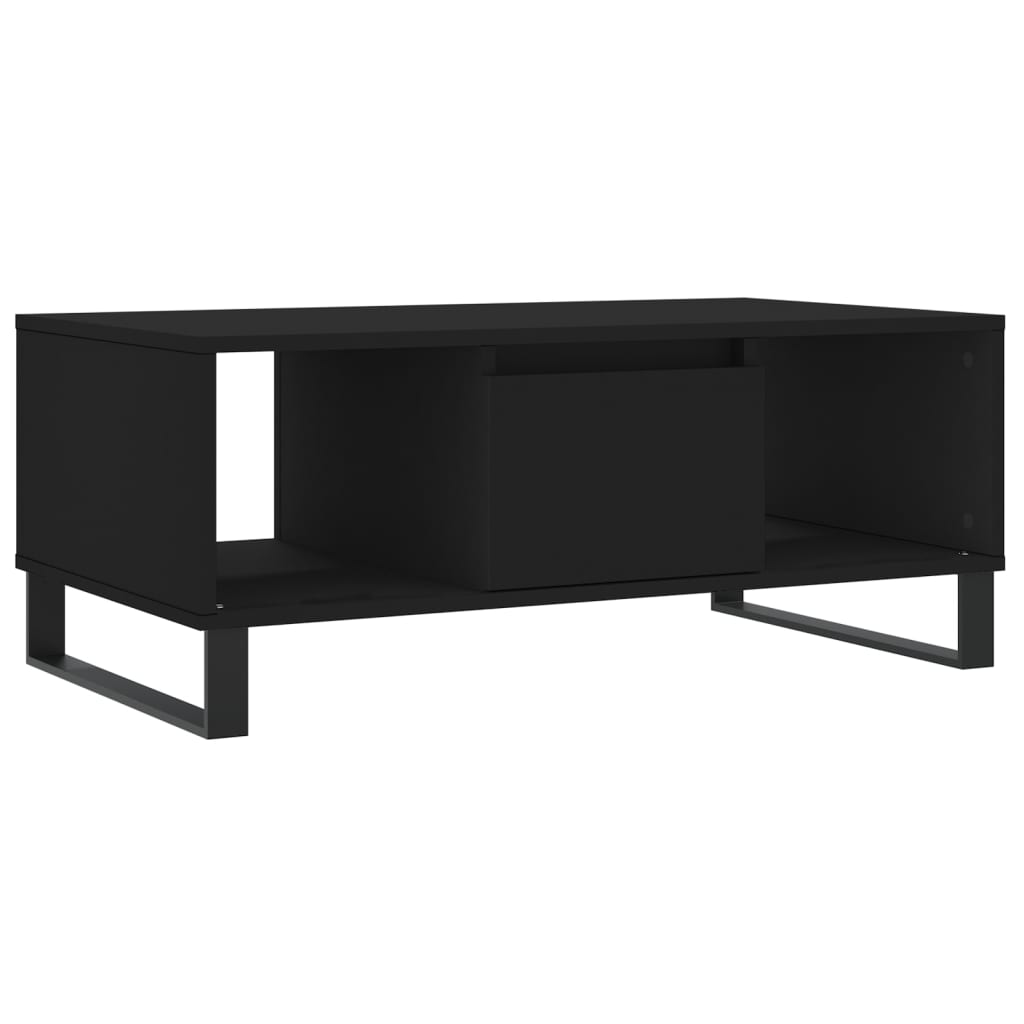 fekete szerelt fa dohányzóasztal 90x50x36,5 cm (830597)