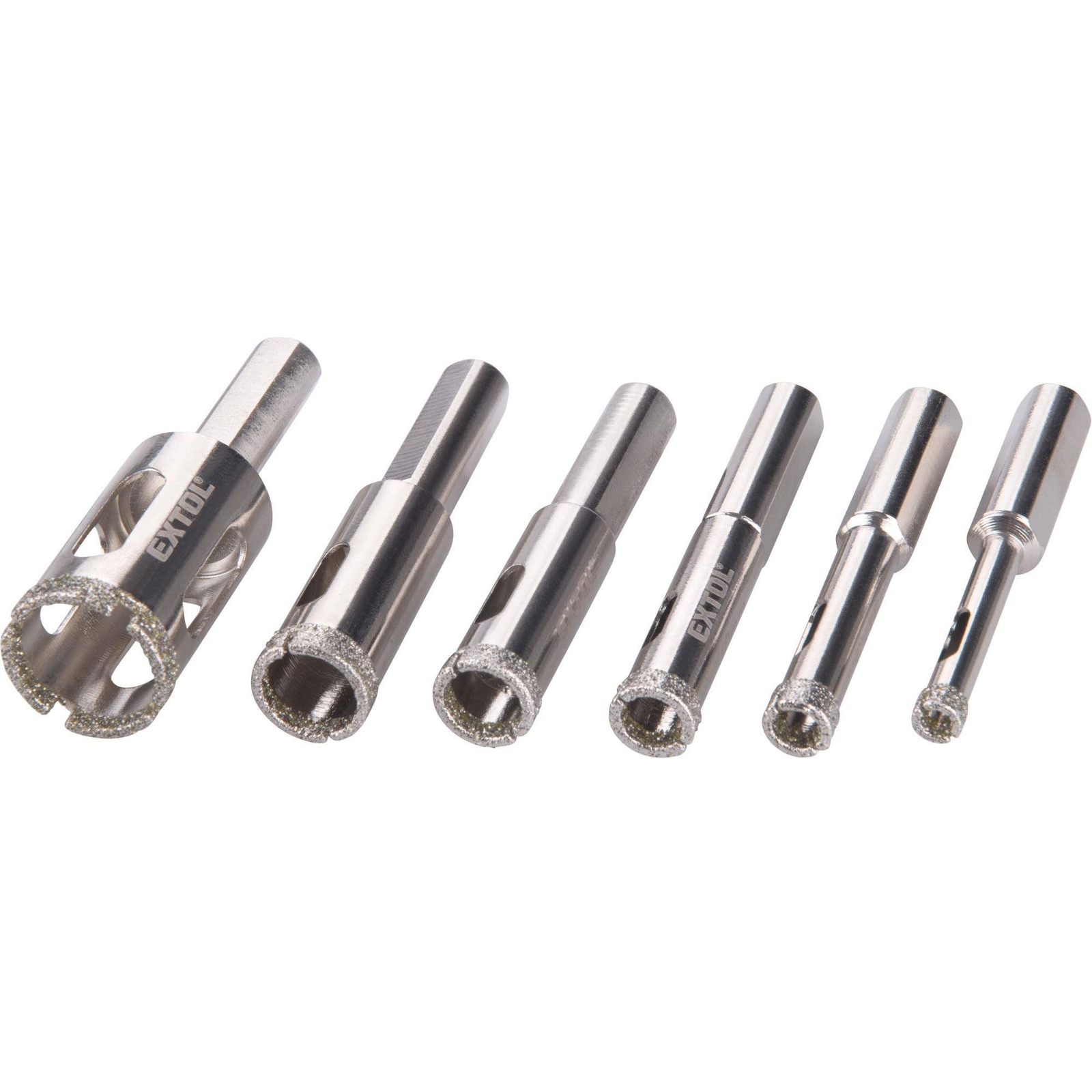 EXTOL PREMIUM gyémántkorona üveghez és kerámiához, 6 darabos készlet, 8801975 (8801975)