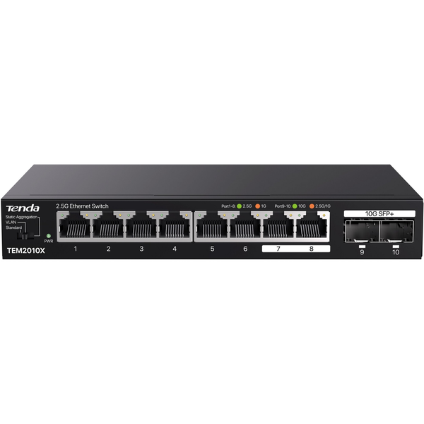 Tenda 8x 2.5 Gigabit + 2x SFP+ switch (TEM2010X)