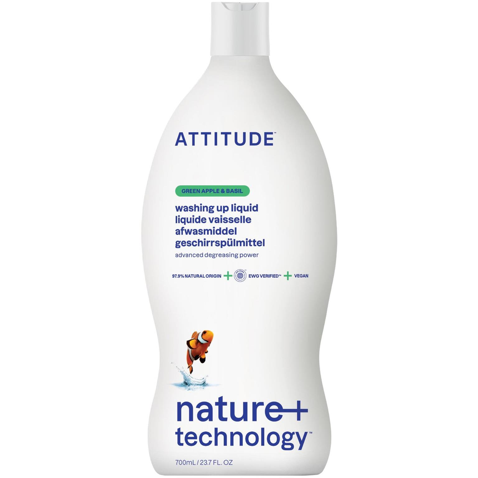 ATTITUDE mosogatószer zöldalma és bazsalikom illatával 700 ml (626232431742)