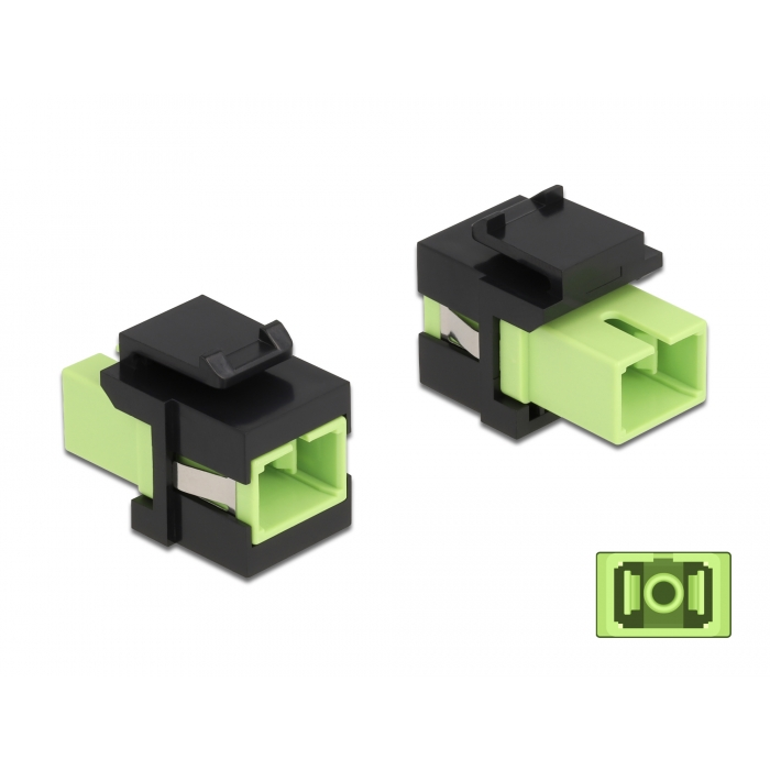 Delock Keystone modul SC Simplex aljzat - SC Simplex aljzat citromzöld / fekete (86811) (86811)