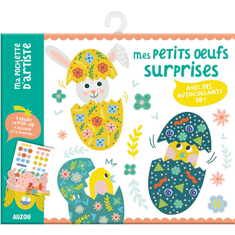 Auzou: Papírdekoráció készítő szett matricákkal - Húsvéti meglepetés tojások (AUZOU1810)