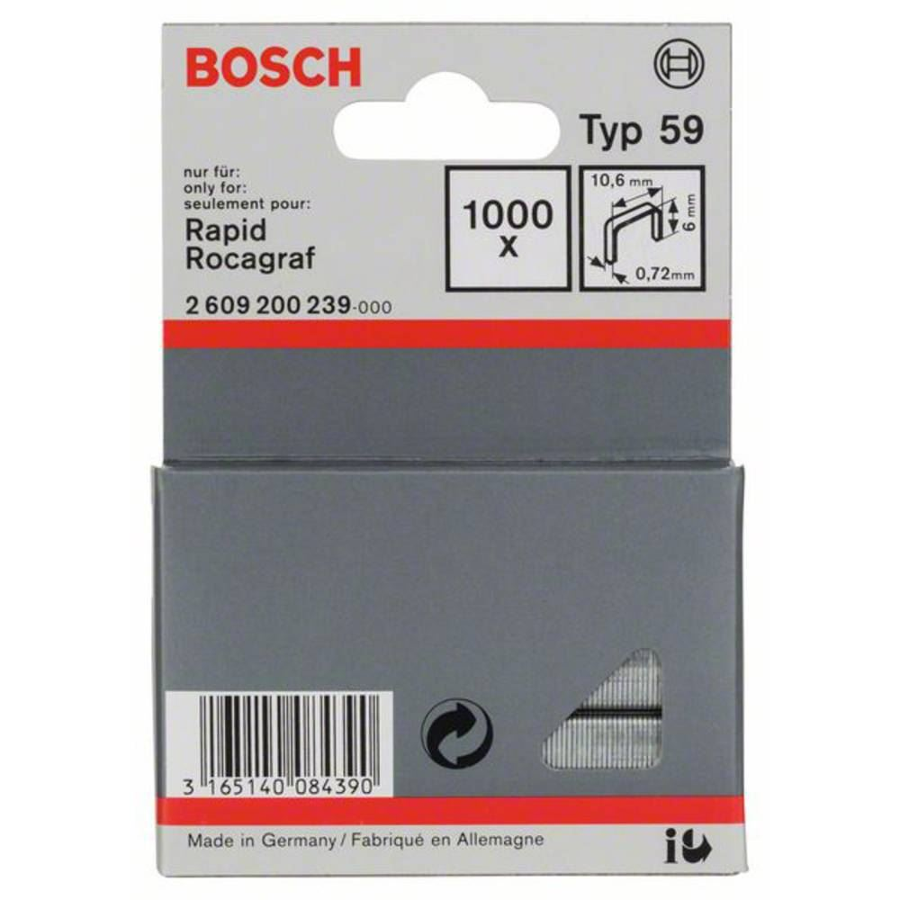 Bosch 2609200239 tűzőgép kapocs 1000db (bosch2609200239)