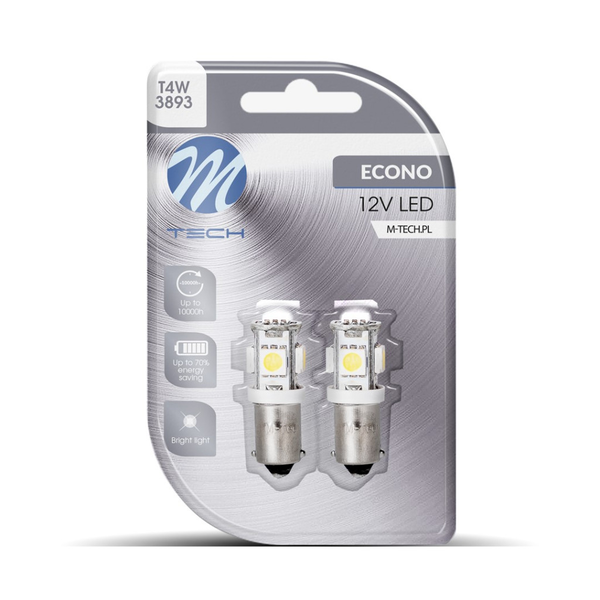 M-Tech , IZZÓ, 12V, BA9S, LED, FEHÉR, PÁR, 5XSMD (72LB057W)