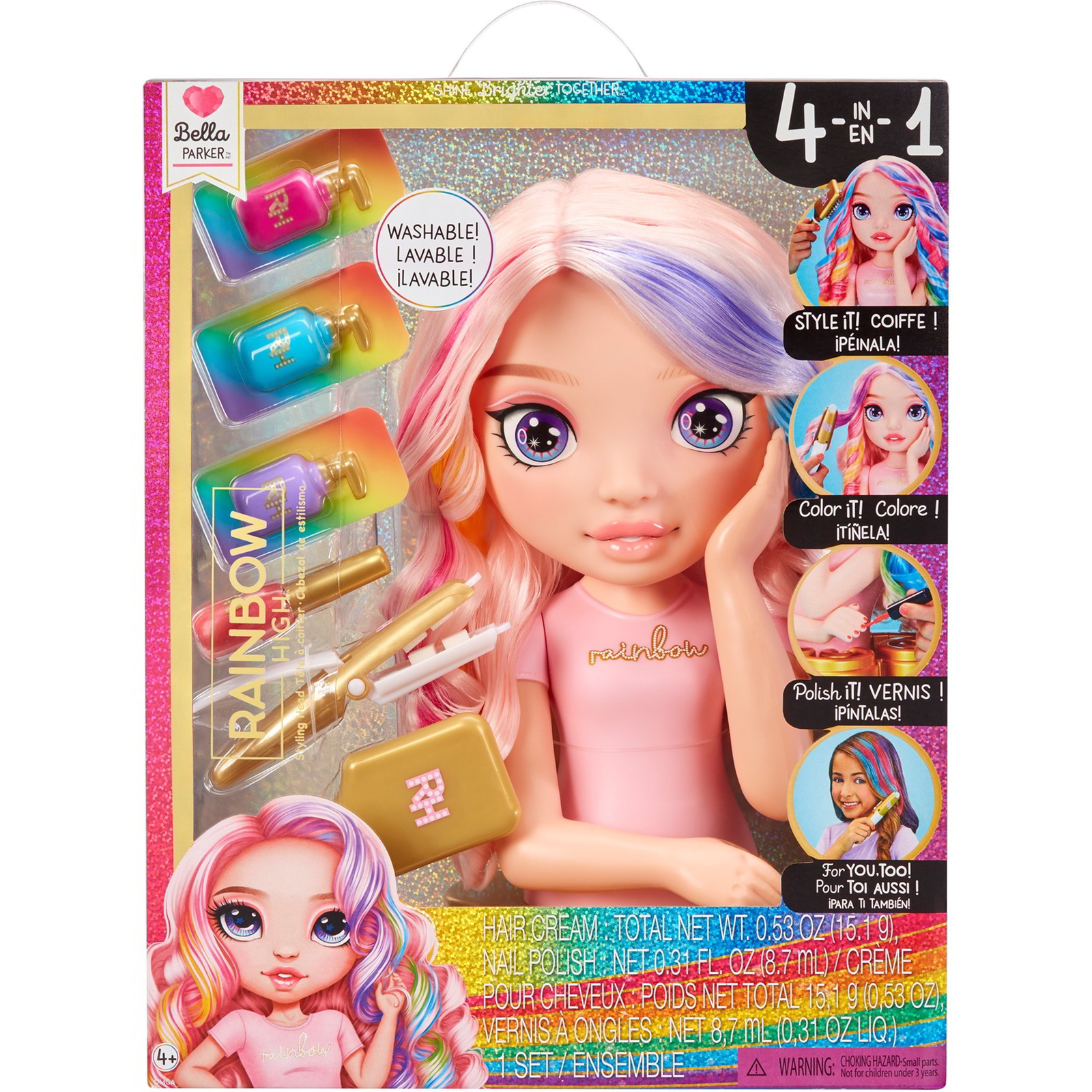 Rainbow High Styling Head Playset - Simkelhető és fésülhető Baba (120889-EUC)