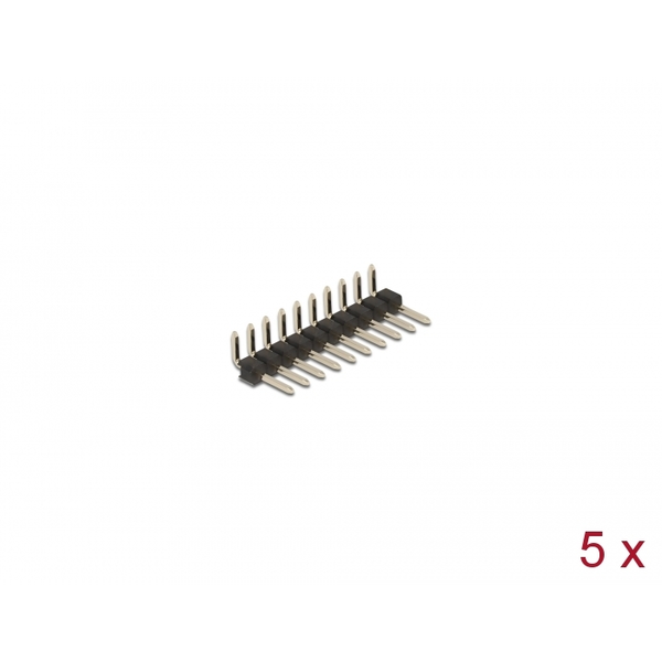 DELOCK Stiftleiste 10 Pin, Rastermaß 2,54 mm, 1-reihig 5 St.
