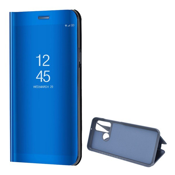 Tok álló (aktív FLIP, oldalra nyíló, asztali tartó funkció, tükrös felület, Mirror View Case) KÉK [Huawei Y6p] (5996457981236)