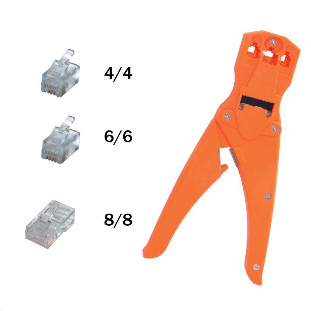 Somogyi Krimpelő fogó, telefondugóhoz, müanyag, 210mm (TW 3-6) (TW 3-6)