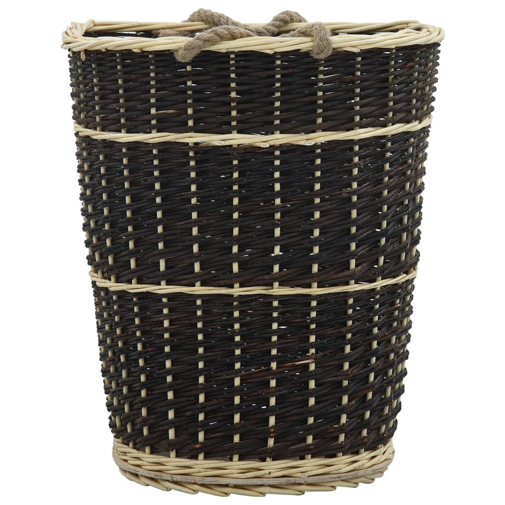 természetes fűzfa tűzifa hátikosár fogantyúkkal 50 x 44 x 58 cm (286974)