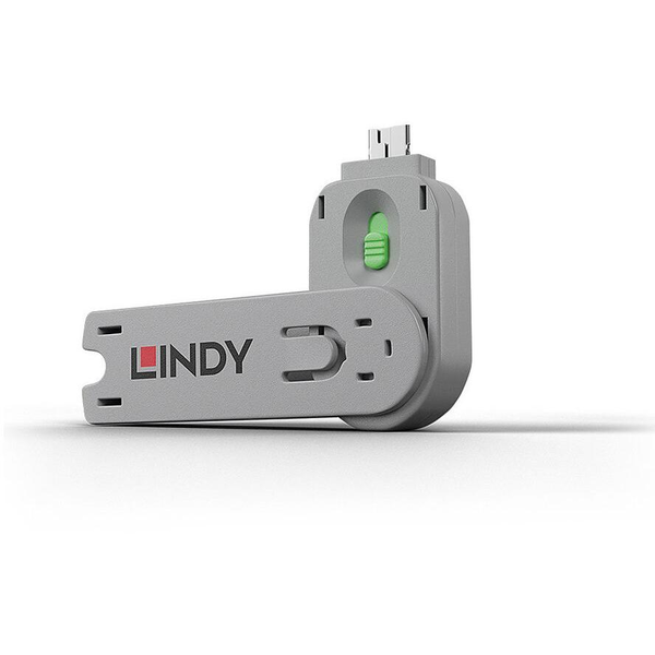 Lindy 40621 poortblokker Poortblokkeersleutel USB Type-A Groen Acrylonitrielbutadieenstyreen (ABS) 1 stuk(s)