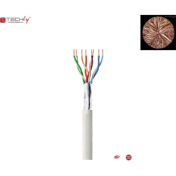 Techly ITP-C6F-FL-100 cavo di rete Grigio 100 m Cat6 F/UTP (FTP)
