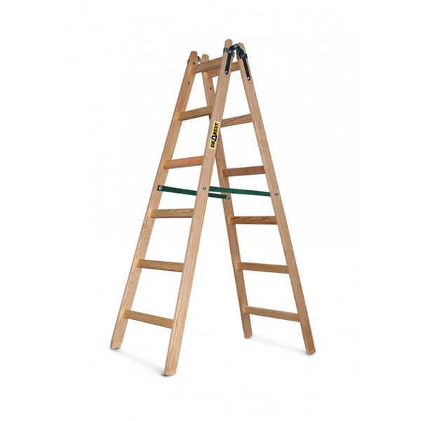 DRABEST STANDARD 2x6 lépcsős fa létra, összecsukható