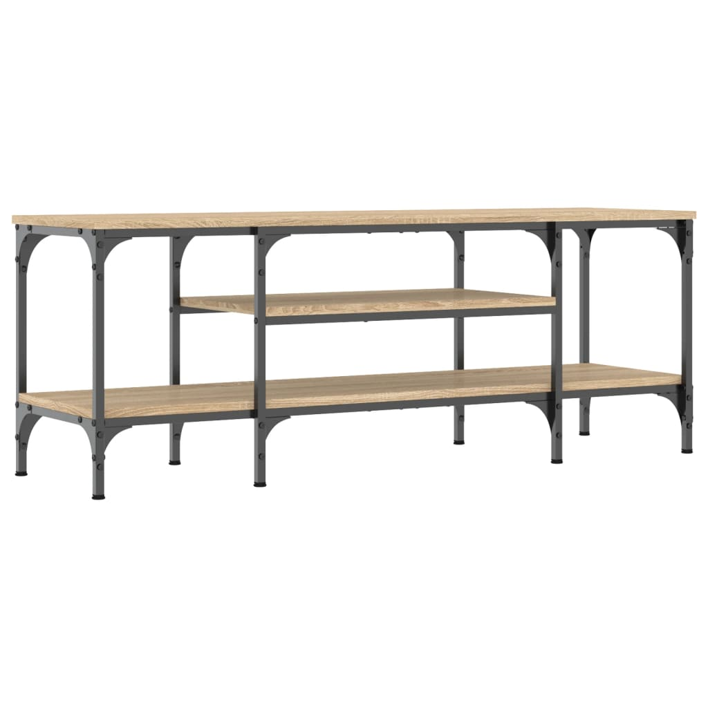 sonoma-tölgyszínű szerelt fa és vas TV-szekrény 121x35x45 cm (831804)