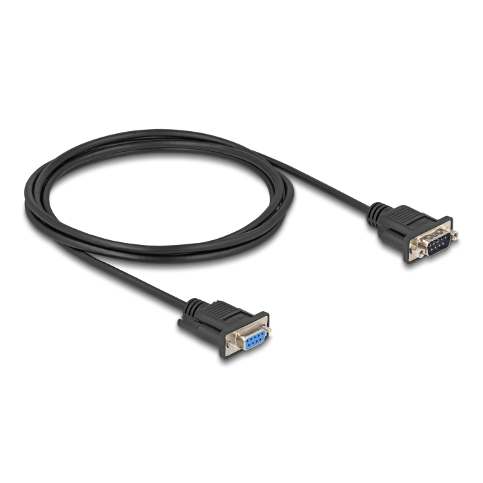 Delock D-Sub9-es, RS-232 soros kábel, anya-apa, 2 m (87834) (87834)