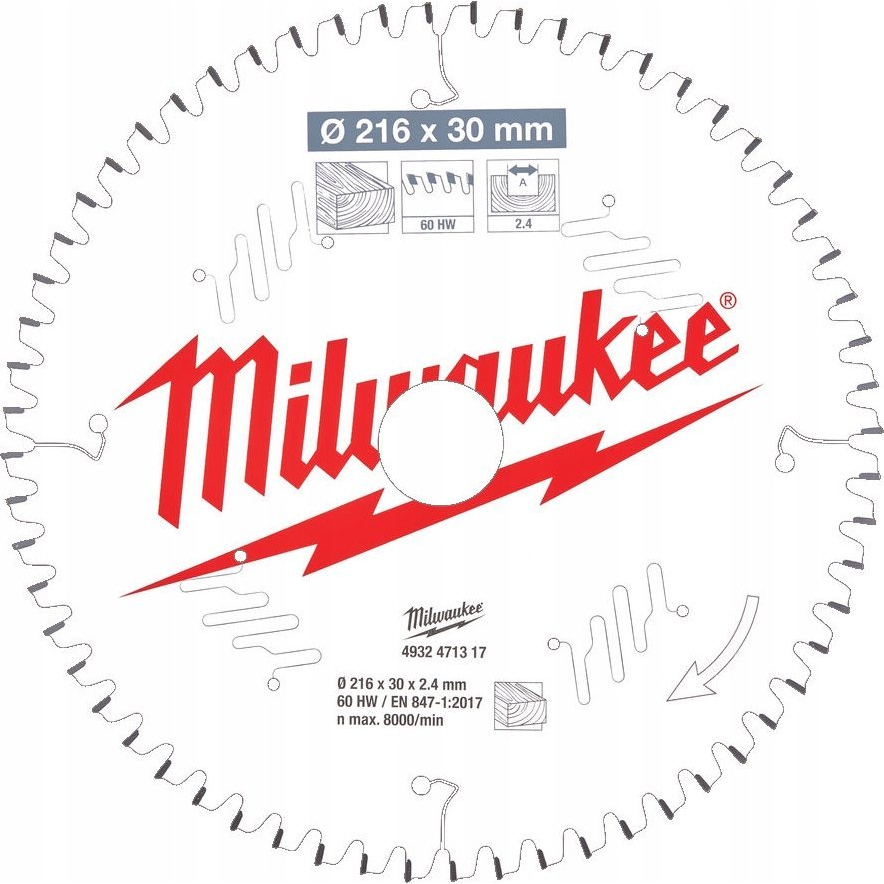 Milwaukee 4932471315 Körfűrészlap - 216x30x2,4 mm, Fogszám: 24 db ( )