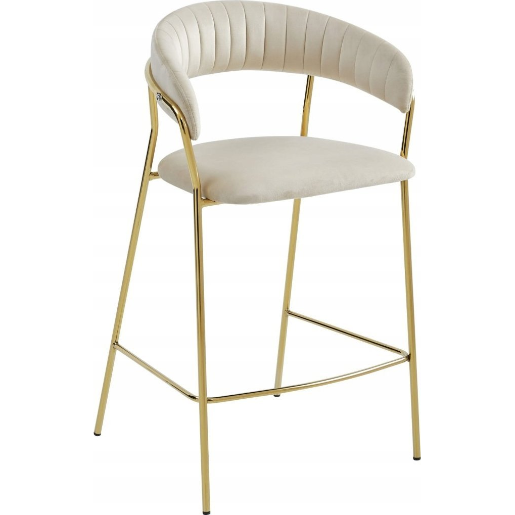 Hocker BADIA - Bézs Bársony / Arany Lábak x 1 (model_3867_1-BADIA-CIAX89)