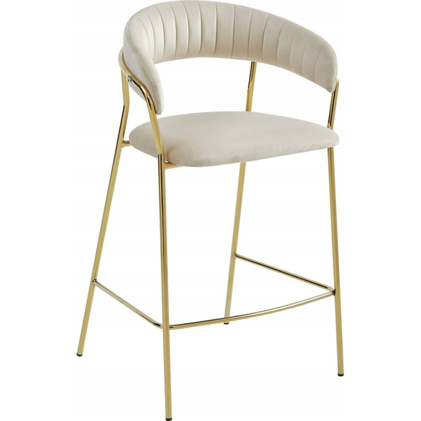 Hocker BADIA - Bézs Bársony / Arany Lábak x 1