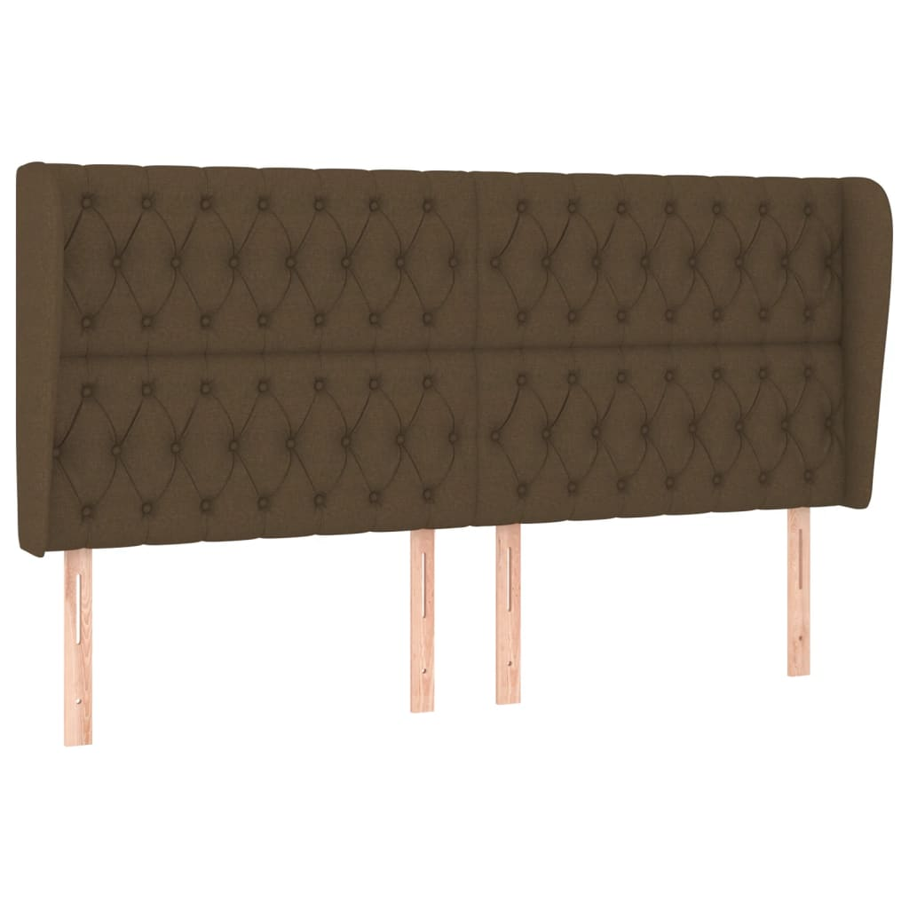 sötétbarna szövet fejtámla szárnyakkal 203x23x118/128 cm (3118317)