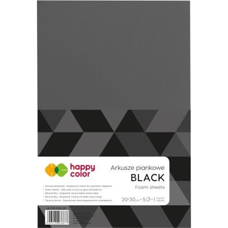  Happy Color Arkusze piankowe A4, 5 ark, czarny, Happy Color Happy Color